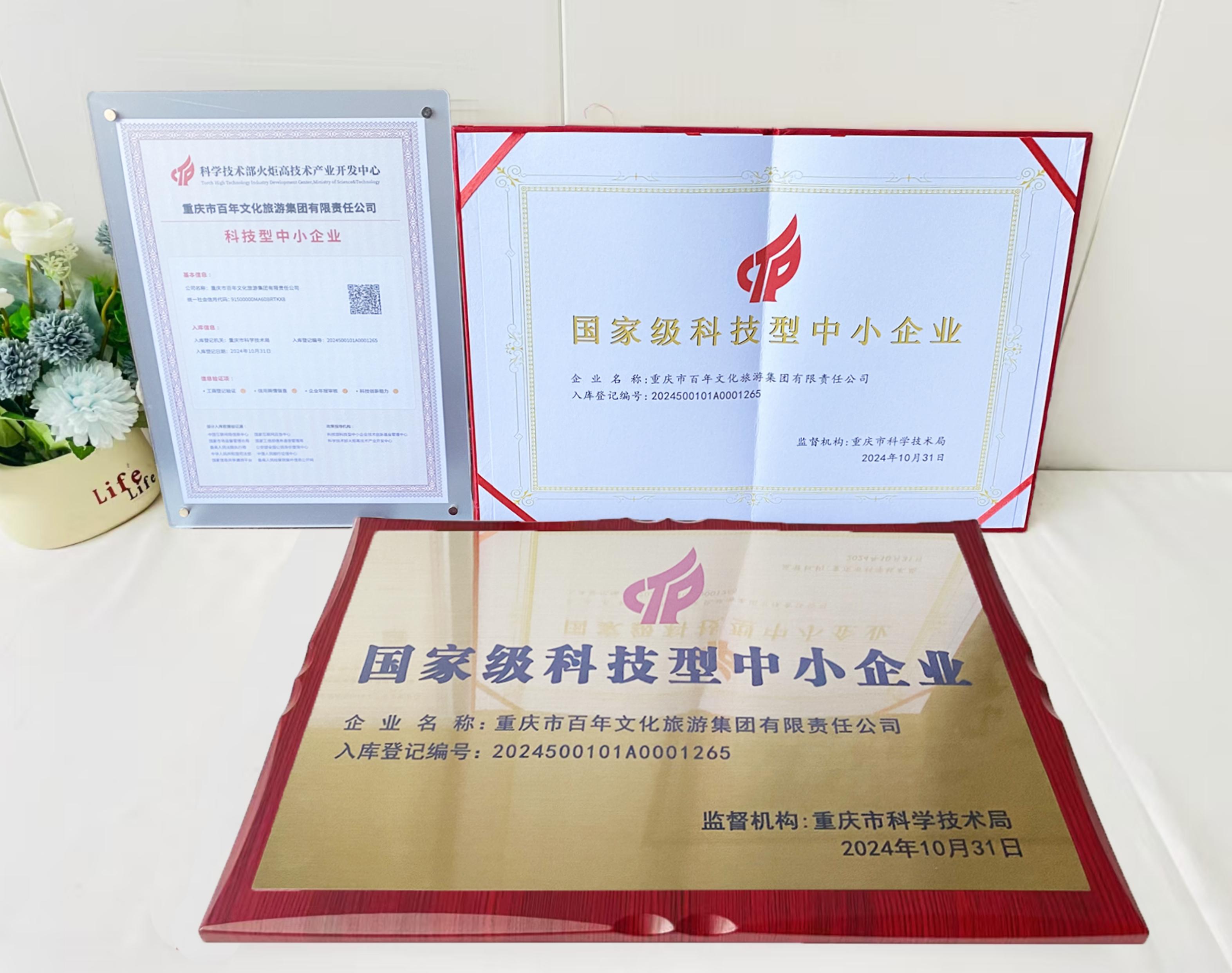 喜訊 | 百年集團獲得重慶市科技局“科技型中小企業(yè)”認定
